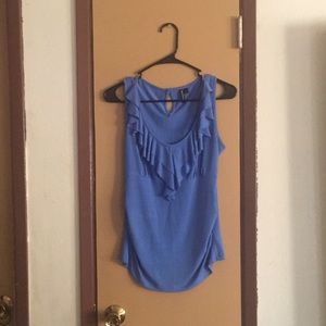 Blue Top with Fringe